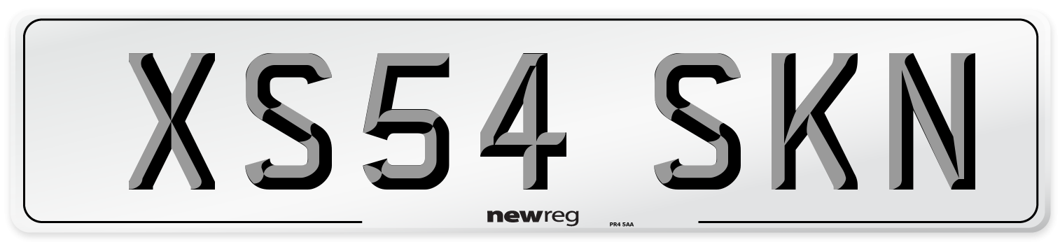XS54 SKN Number Plate from New Reg